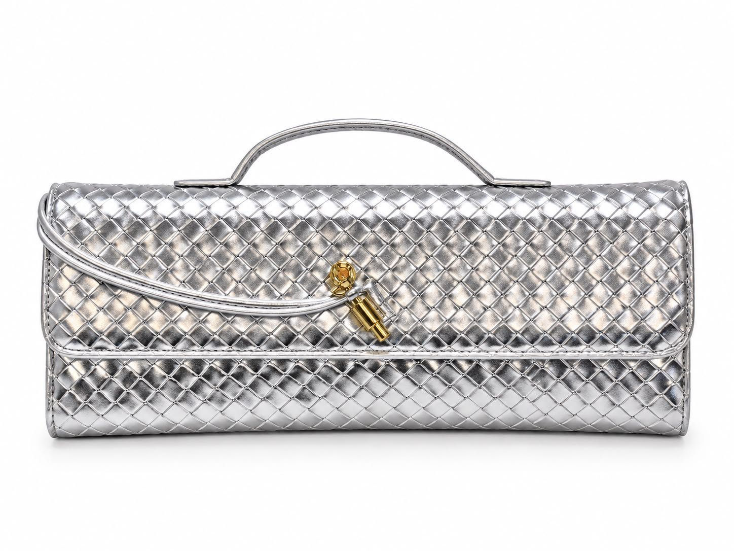 Clutch de mão em tressê prata