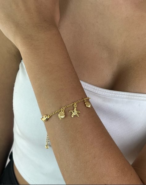 Pulseira com pingentes delicados